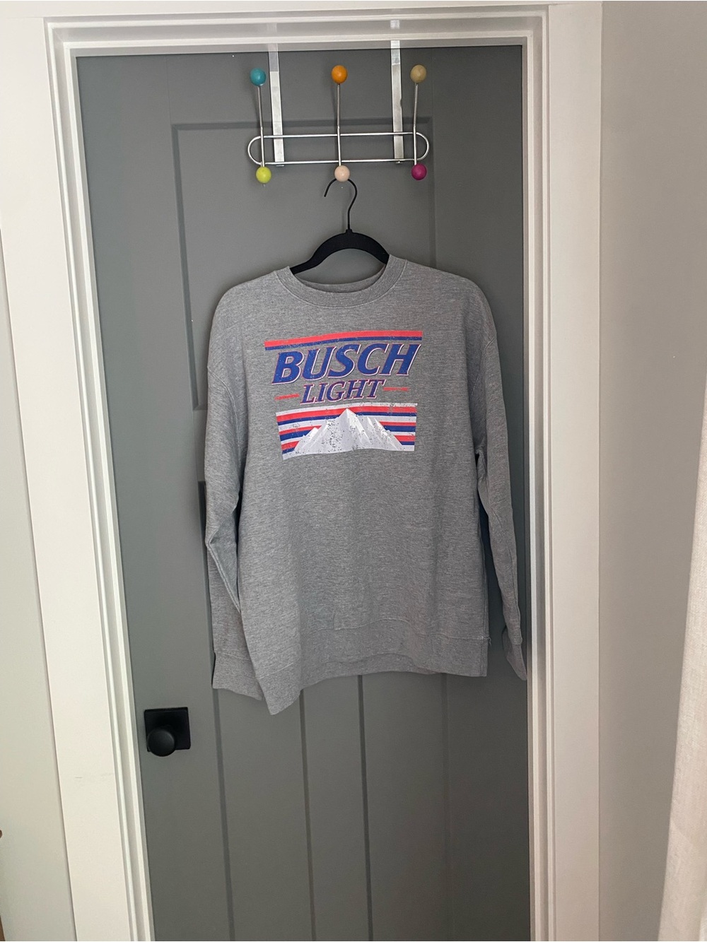 Heritage Gray Crewneck Sweatshirt with Busch Graphic